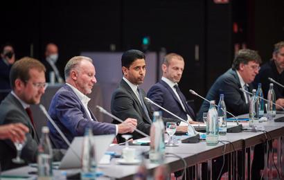 Nasser Al-Khelaifi and Aleksander Ceferin. The ECA Executive Board met today in Munich for its first in-person meeting since February 2020.
