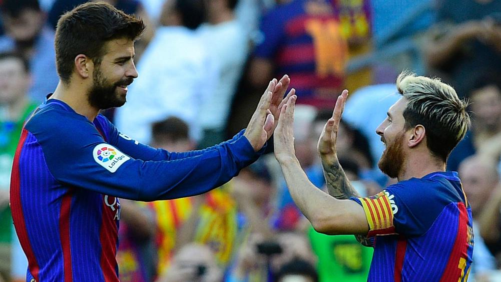 Image result for Messi and Pique