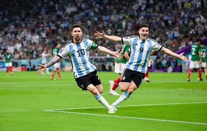 Argentina v Mexico Messi goal celebration