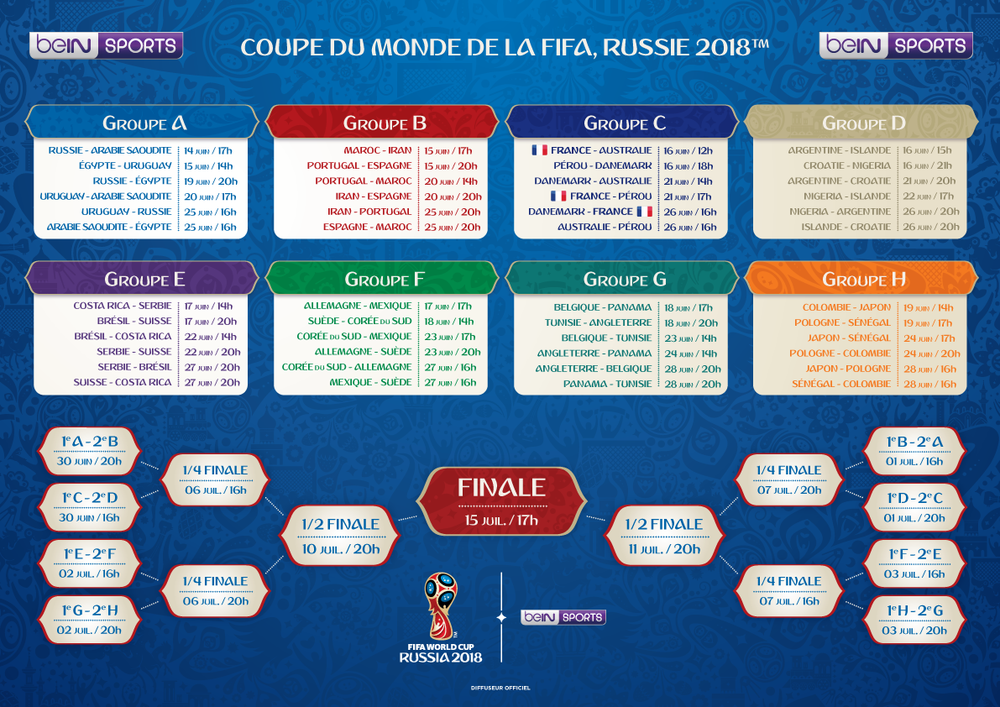Telechargez Le Calendrier Officiel De La Coupe Du Monde 2018 En Pdf