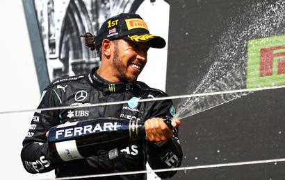 Lewis Hamilton celebrates