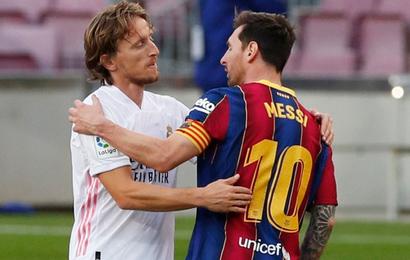 Modric y Messi con Real Madrid y Barcelona