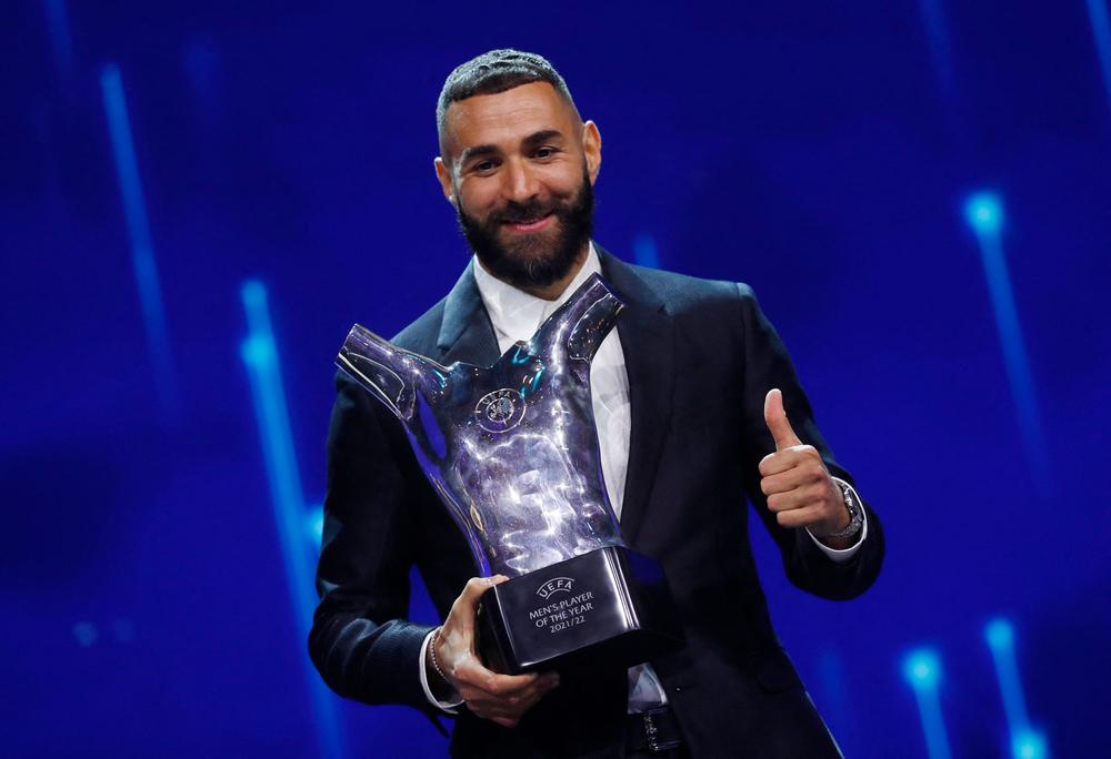 After picking up the UEFA men's player of the year Karim Benzema is ey...