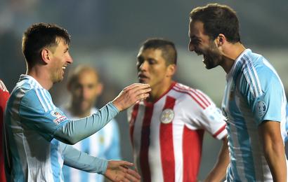 Lionel Messi and Gonzalo Higuain on Argentina duty