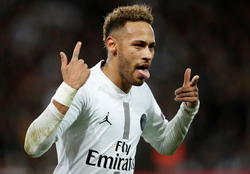 Neymar, celebrando un gol esta temporada.