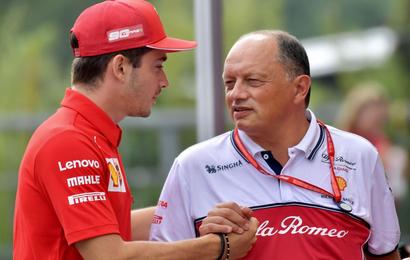 Frederic Vasseur et Charles Leclerc - Ferrari
