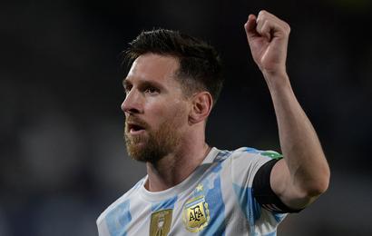 Lionel Messi Argentina v Uruguay Eliminatorias Sudamericanas 10102021