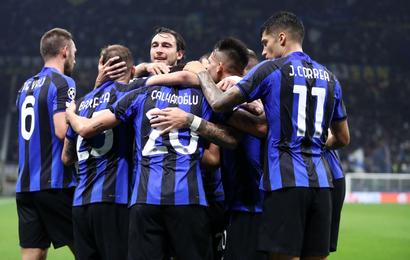 Jugadores del Inter de Milán celebran