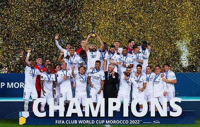 Real Madrid hoists 2022 Club World Cup trophy
