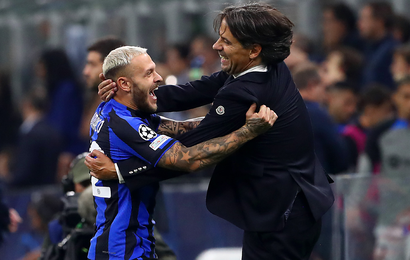 Federico Dimarco and Simone Inzaghi